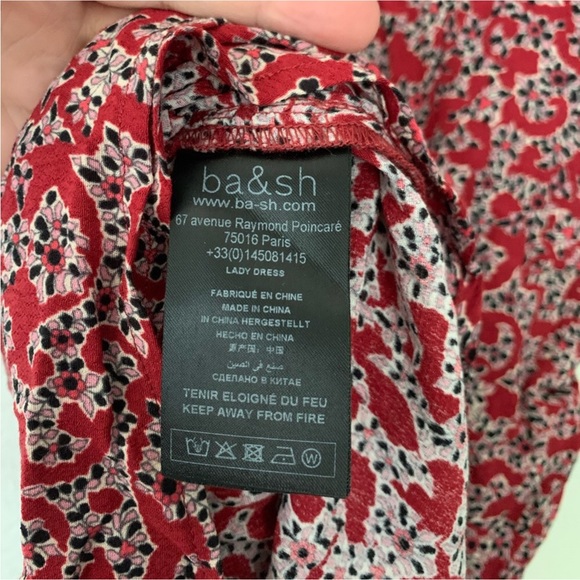 ba&sh Crystal Mini Dress in Cranberry Floral - Picture 11 of 16